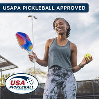 Pickleball Paddle Set with 4 Balls – Fiberglass Surface, Lightweight Grip | Indoor & Outdoor Play
