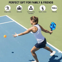 Pickleball Rackets Set with Ergonomic Fiberglass Grip, Gym Gift for Adults