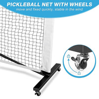 Portable 6.7m Pickleball Net Set – Heavy Duty Metal Frame with Wheels