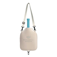 SA04 Beige Neoprene Pickleball Paddle Cover (racket not included)  - Protective Crossbody Bag with Adjustable Shoulder Strap and Fence Hook - Universal Lightweight Paddle Case for All Skill Levels