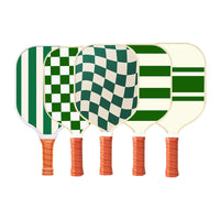 Style 1 White  And Green T700 Carbon Fiber & Fiberglass Pickleball Paddle - Lightweight 220g with Anti-Slip TPU Grip for Training & Competition