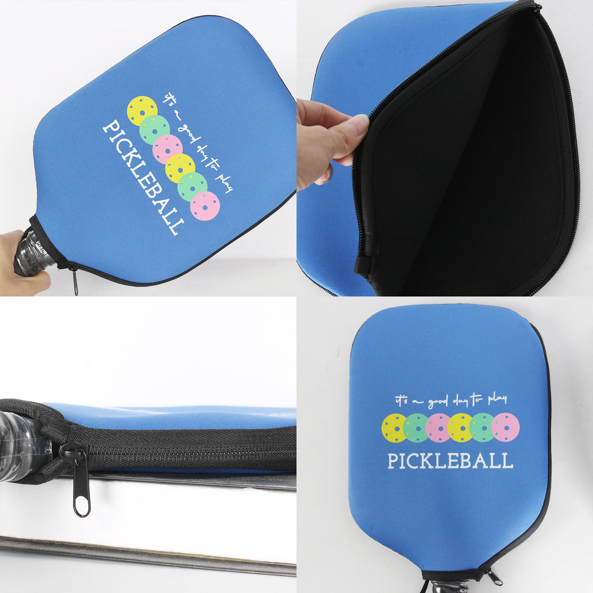 Black Neoprene Pickleball Paddle Cover Protective Case with Fun Graphic Design Durable Beach Tennis Racket Sleeve Bag for Table Tennis Paddles Shockproof Sports Equipment Storage(Style:2)