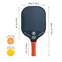 Professional Carbon Fiber Pickleball Paddle Set with Advanced Polymer Core - Includes Outdoor Balls & Portable Mesh Carry Bag(LT-603)