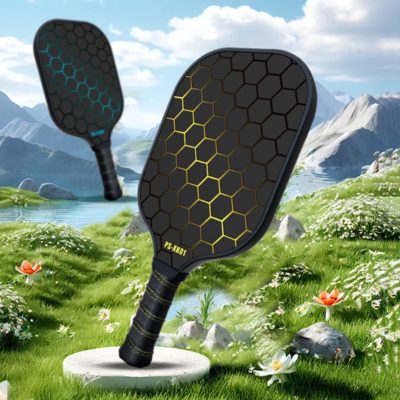 Black and Green Fiberglass Pickleball Paddle - 220g Lightweight Racket with Breathable PU Comfort Grip and Oversized Sweet Spot for Outdoor Play